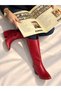 Limona Red Imported Leather 6 cm Heel Women's Boots