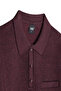 Men's Large Size Polo Collar Burgundy Sweater Rice Patterned Cotton Knitwear Steel Knit - 5410F Bat - 4
