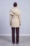 Hooded Cape Detailed Drawstring Jacket Beige 32556 - 3