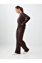 Bitter Brown Elastic Waist Wide Leg Knitwear Trousers - 2