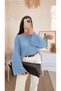 Kayık Yaka Çarkıfelek Openwork Sweater - Blue - 2