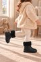 Children's Fur Boots Waterproof Non-Slip Sole Boys Girls Unisex Children's Rain Boots with Fur Inside Snow Boots - 4