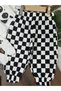 Panda Printed Oversize Sweatshirt, Checkered Trousers, Beanie and Socks Detailed 4-Piece Seasonal Baby Boy Set - 2