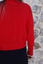 Red Standard Size Collar Sleeve Lace Detail Cardigan - 5