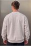 Men's Dark Gray Free Life Printed Thick Soft 3 Threaded Yarn 0 Zero Neckline Oversize Casual Sweatshirt - 6