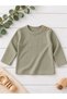 100% Cotton Ribbed Long Sleeve Thick Girls Boys Unisex Bottom Top Set Pajamas Home Wear - 3