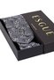 Hand Made 8 cm Shawl Pattern Black Gray Color Handkerchief Tie - 4