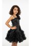 Girl's 7-15 Years Old Evening Dress with Rope Straps and Tulle Detail - 4