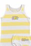 Girl's 2-Piece Underwear Set, Yellow and White Striped Slay Happy Print, Ok Back Print 2-Piece Undershirt and Panties Set, Cotton Kids' 2-Piece Set, Patterned 2-Piece Underwear, Gift Underwear 2Tkm-08-Sb - 3