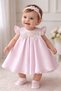 9-36 Months Stone-Embellished Flowered Dress - Pink