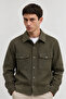 Khaki Pocket Snap Fastener Regular Men's Shirt Jacket |   Mew1210319-1 - 2