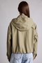 H1623Axkh6 Khaki Waterproof Regular Fit Hooded Faux Leather Raincoat - 7