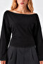 Asymmetric Collar Casual Black Knitted Blouse - 5