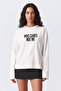 Eazy Unisex Oversize Long Sleeve T-Shirt 100% Cotton Ecru Who Cares Printed Boxy Fit T-Shirt