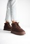 Women's Bitter Brown Suede Fur Lace-Up 5 cm Thick Soled Winter Boots B21 - 7