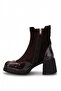 D26Kb-1945 Women's Genuine Leather Heeled Boots Brown - 3