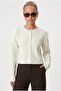 Women's New Dianna Ecru Shoulder Detailed Knitwear Cardigan