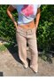 Wide Leg Women's Beige Low Waist Beige Barrel Jean Pants Baggy Y2K Loose Fit Denim - 3