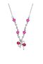Women's Silver Color Flower Bow Detailed Zircon Stone Elegant Necklace Valentine's Day Birthday Gift