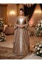 Gold Glitter Embroidered Kaftan, Top Only - 2