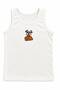 Girl's 2-Piece Underwear Set, Off-White Dog Print, 2-Piece Tank Top and Panties Set, Cotton Kids' 2-Piece Set, Patterned 2-Piece Underwear, Gift Underwear 2Tkm-18-S - 2