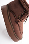 Women's Bitter Brown Suede Fur Lace-Up 5 cm Thick Soled Winter Boots B21 - 6