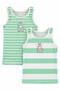 Girl's 4-Piece Underwear Set, Mint Green Striped Cute Rabbit Printed 4-Piece Undershirt and Panties Set, Cotton Children's 4-Piece Set with Lace Trim, Patterned 4-Piece Underwear, Gift Underwear 4Tkm-01-Y - 2
