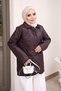 معطف مبطن بجيوب بنية اللون وأزرار كبس - 4