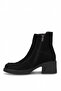 D26Kb-1990Women's Genuine Leather Heeled Boots Black - 3