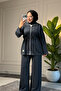 6721 - Stylish, Comfortable, Loose Viscose Soft Modal Fabric, Waist Drawstring Detail, Zippered Women's Set - 5