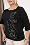 Embroidered Stoned Glitter Cotton Mercerized Sweater - 7