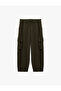 Ruffled, Elastic Waist, Lace-Up, Cargo Pocket, Balloon Fit Sweatpants - 6