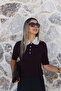 Mürdüm Standard Size Collar Stone-Embellished Blouse - 2