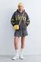 Women's sleeve printed hooded sweatshirt - anthracite - 2