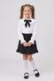 Girl's Black Scarf, Polka Dot Baby Collar, White Long Sleeve Shirt, Black Bow, Pocketed Ruffle Skirt, April 23, October 29 Show Outfit - 2