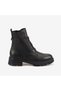 Women's 4.5cm Rubber Sole Zippered Genuine Leather Boots 51355