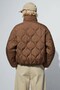 Women's Quilted Puffer Jacket - Brown - 5
