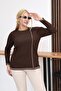 Plus Size Mercerized Sweater with Button Detail - 6