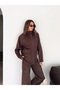 Women's Suede Fabric Stand Collar Jacket with Snap Fasteners, Hidden Zipper and Multiple Pockets - 3