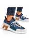 Men's Sports Shoes Navy Blue Cream – Thick Soled Casual Comfortable Sneaker - 2