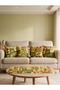Tea Time Geometric Double-Sided Print Suede 5-Piece Lounge Set - 4 Cushion Covers 43X43 cm + Runner 140X40 cm - 5