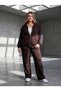 Women's Plus Size Zipper Long Sleeve Side Stripe Tracksuit Set 8292-27