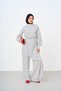 Women's Small Polka Dot Detailed Elastic Waist Suit White