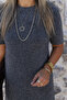 Anthracite Standard Size Crew Neck Soft Textured Dress - 4