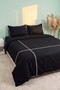 Carven Black 100% Cotton Double Duvet Cover Set - 4 Pieces - 4