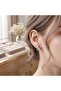 Silver Color Cat and Butterfly Detailed Zircon Stone Steel Earrings - 2