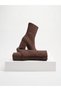 Brown Suede Stone Detailed Short Thick Heeled Boots - 4
