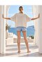 Women's Cream Mesh Knitwear Sweater with Lace on the Bottom Hzl26S-Wm3379 - 3