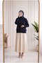 Dilnaz Floral Embroidered Gold Buttoned Knitwear Cardigan-Sy3346 Navy Blue