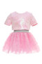 Pamina Sparkling Sequined Top and Skirt Set for Ages 3-7 - Pink - 2